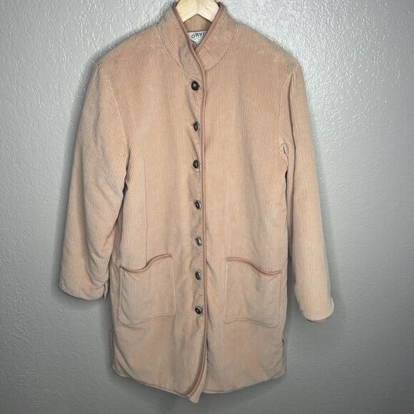 VTG Orvis Corduroy Coat Jaclet S Pastel Peach Prairie Preppy Old Money Lagenlook - Picture 3 of 7